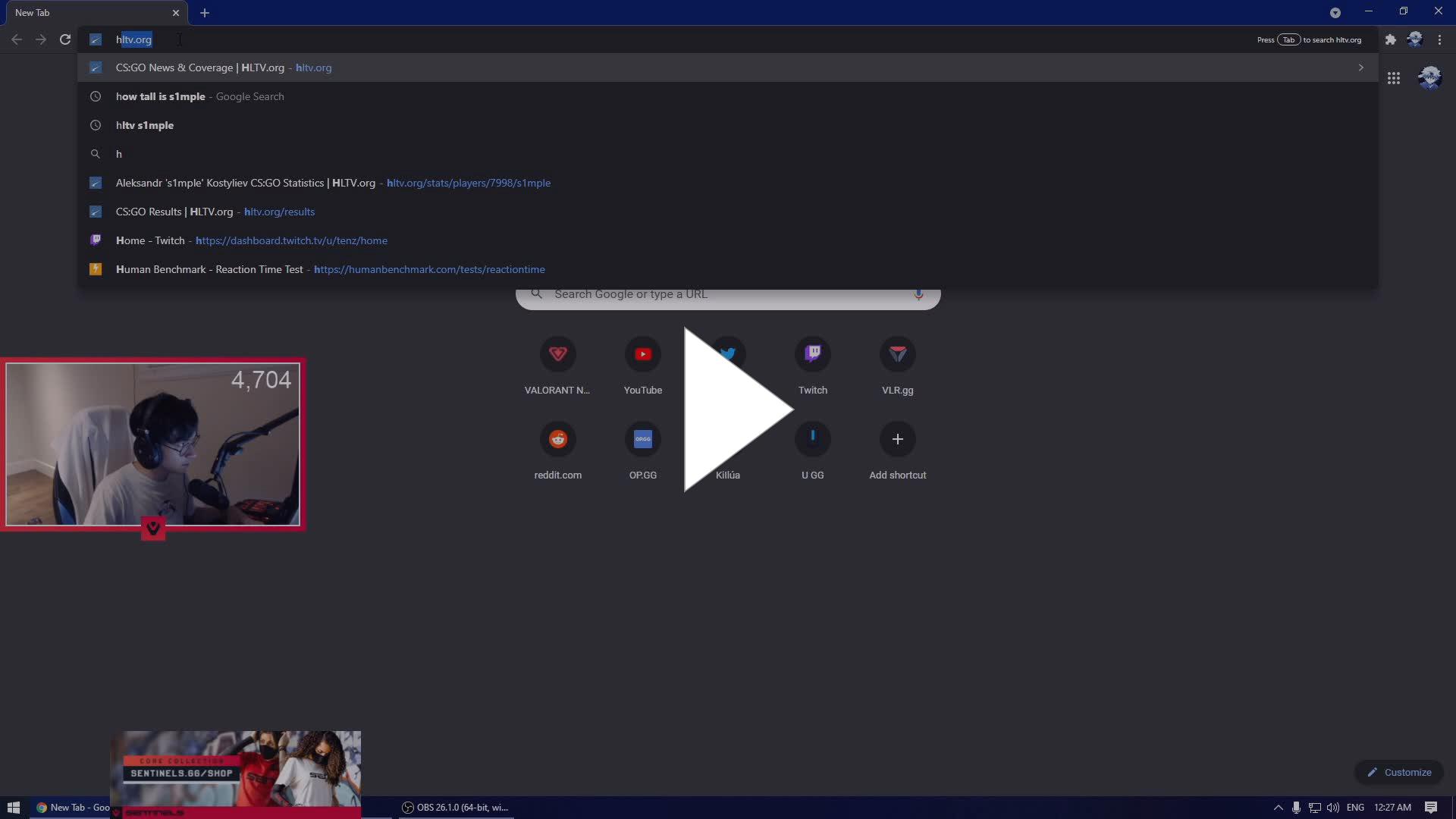 Tenz Plays On 360 Hz Reaction Time